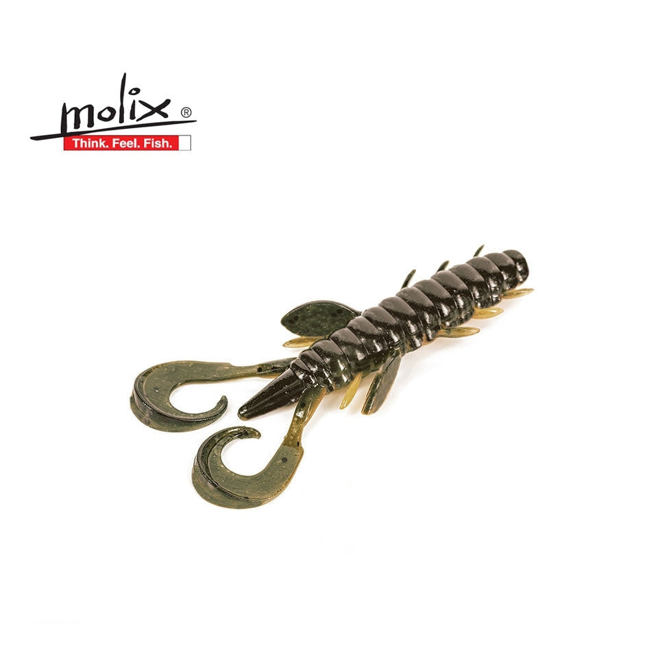 Molix Trago Spin Tail Esca Da Pesca Molix Freaky Craw 5,5'' | Imitazione Gambero Con Scent | Colore UV Brown Cream Imitazione Gambero 5.5 Pollici