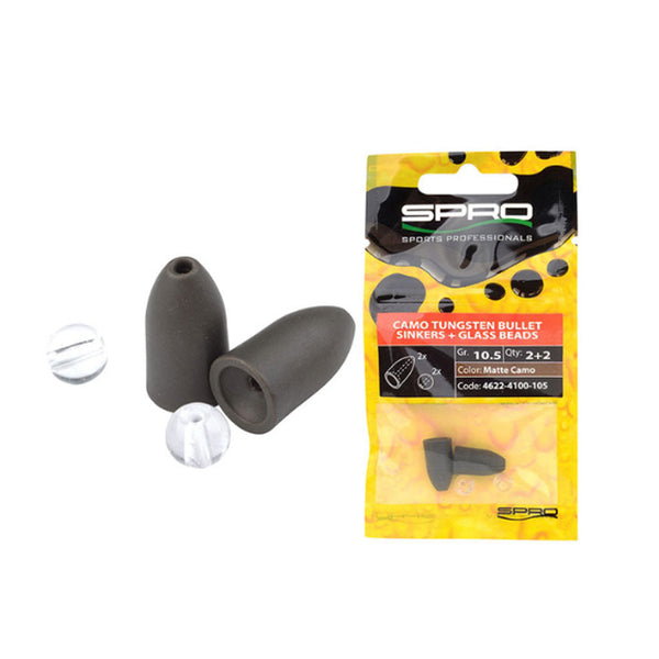 SPRO Camo Tungsten Bullet Sinkers Matte Green